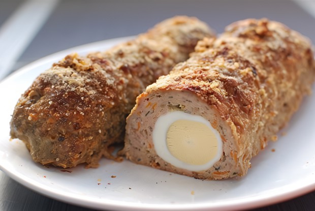 Мясной рулет с яйцом