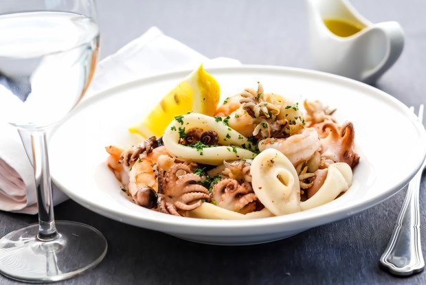 Морепродукты на гриле