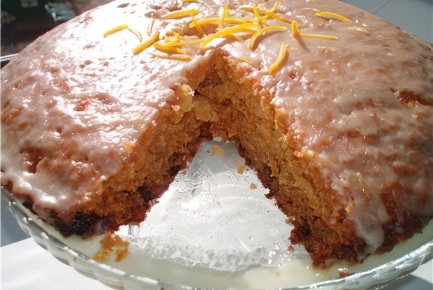 Морковный пирог с глазурью