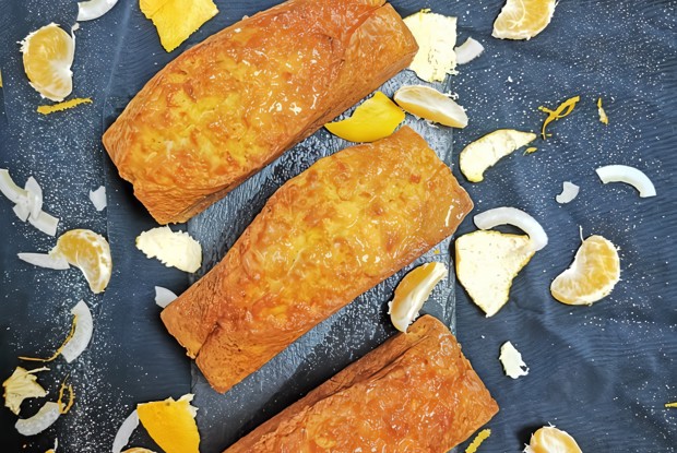 Морковный кекс с мандаринами и мятой