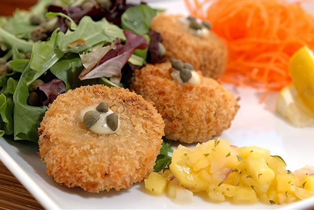 Морские гребешки фри, панированные в муке