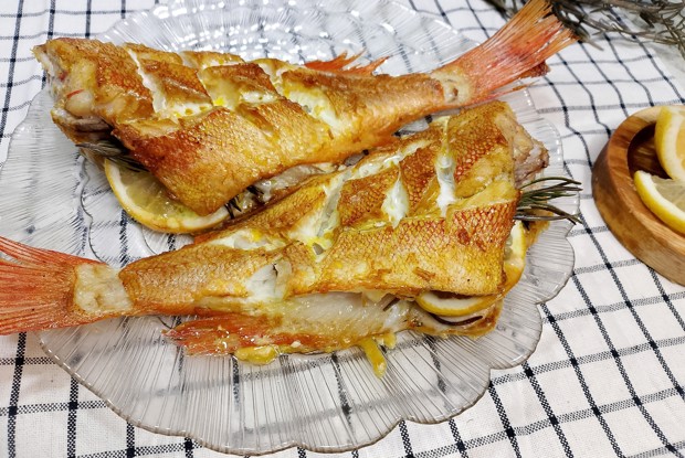 Морской окунь в духовке