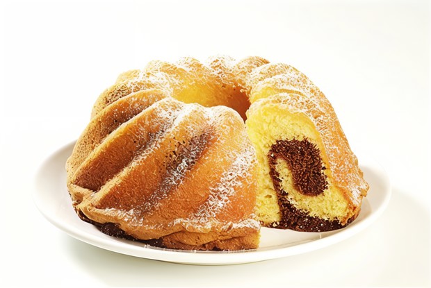 Мраморный пирог с шоколадом и ванилью