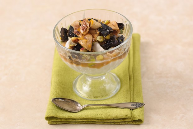 Мусс из каштанов с инжиром и фисташками