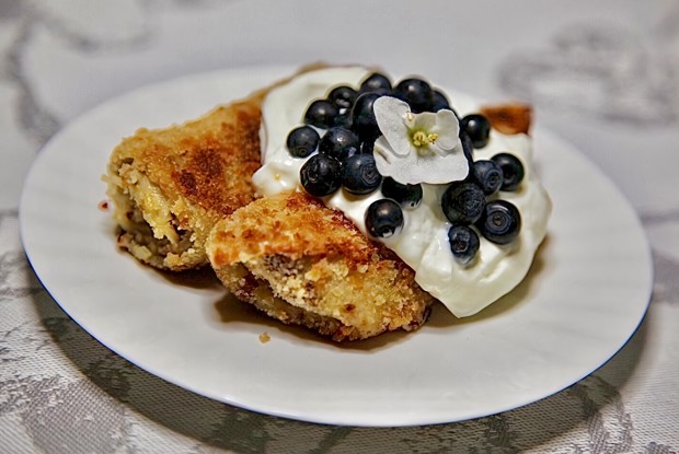 Налистники с творогом и бананом