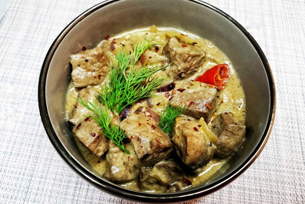 Нежная печень с луком