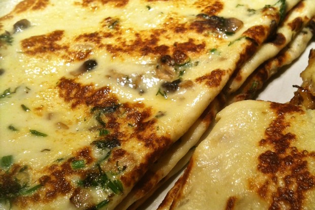 Нежные блинчики с грибовым припеком