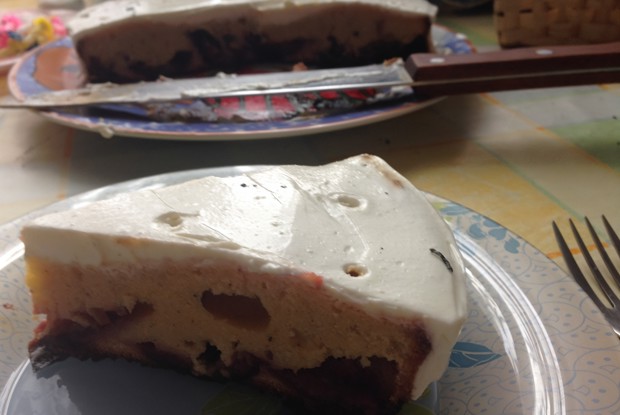 Нутовый пирог со сливами