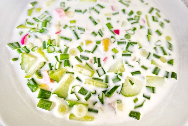 Окрошка на сметане