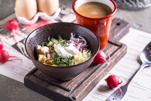 Окрошка с курицей