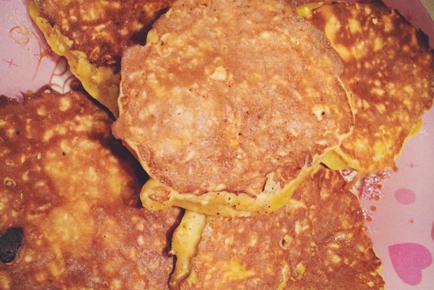 Оладьи из тыквы и овсяных хлопьев