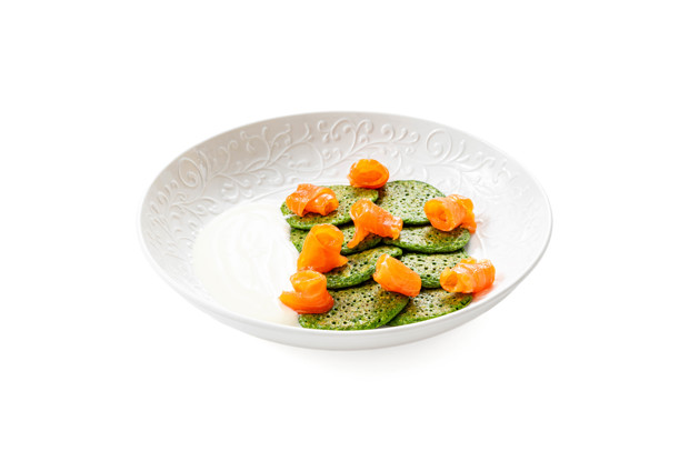 Оладьи со шпинатом и щавелем