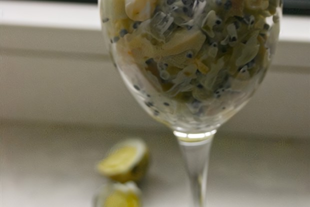 Оливье с рябчиками и икрой