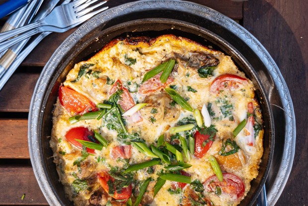 Омлет с цыпленком на всю семью