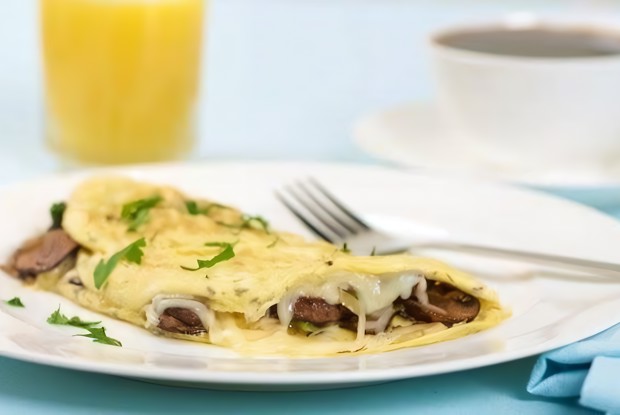 Омлет с шампиньонами и петрушкой
