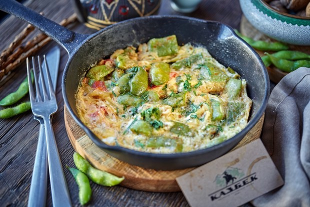 Омлет со стручковой фасолью