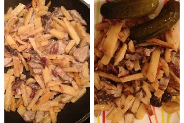 Опята с картошкой в сметане