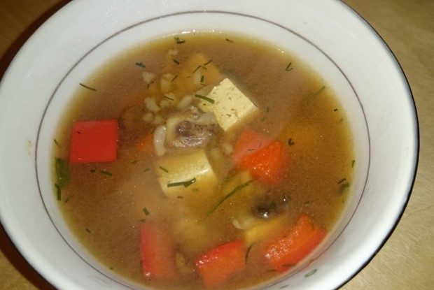 Острый японский суп с тофу