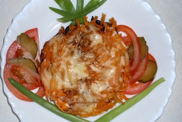 Отбивные с корейской морковью