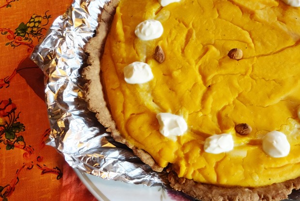 Открытый тыквенный пирог