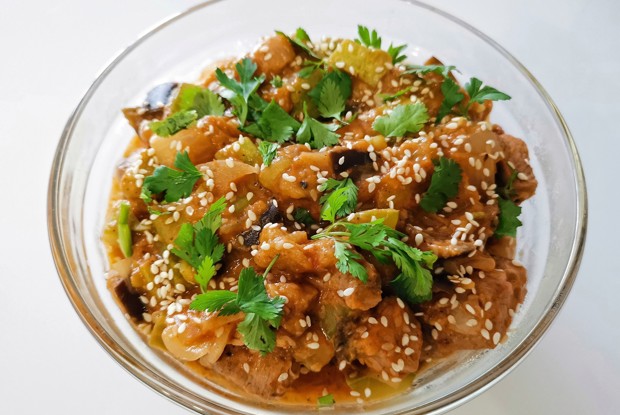 Овощное рагу со свиной вырезкой