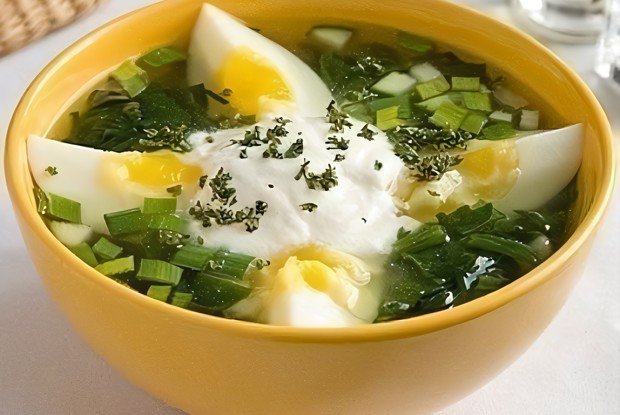 Овощной супчик с яйцом