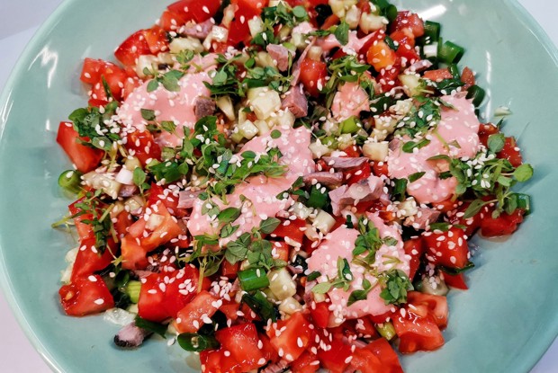 Овощной салат с утиной грудкой