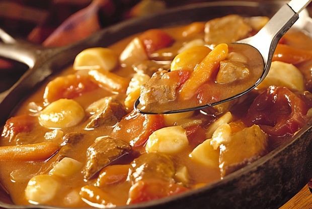 Овощное рагу с куриной печенью