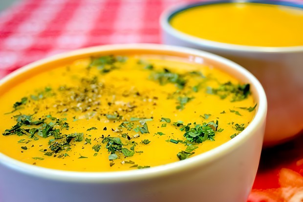 Овощной суп-пюре с сыром и рисом