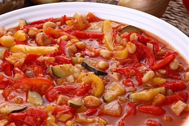 Овощной суп с зеленой фасолью