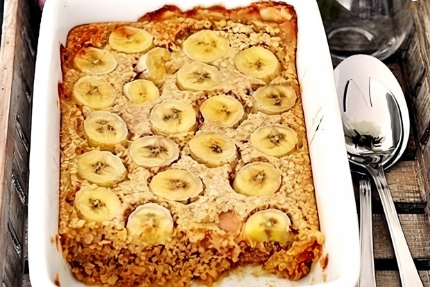 Овсяная запеканка с бананами