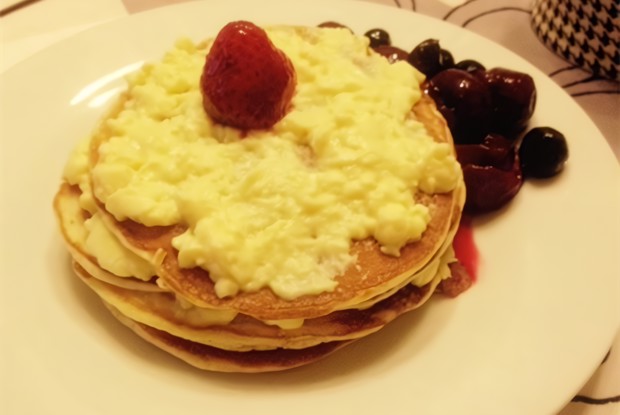 Овсяные оладьи без муки с заварным кремом