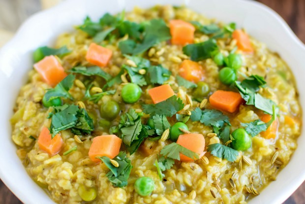 Овсянка с овощами по-индийски