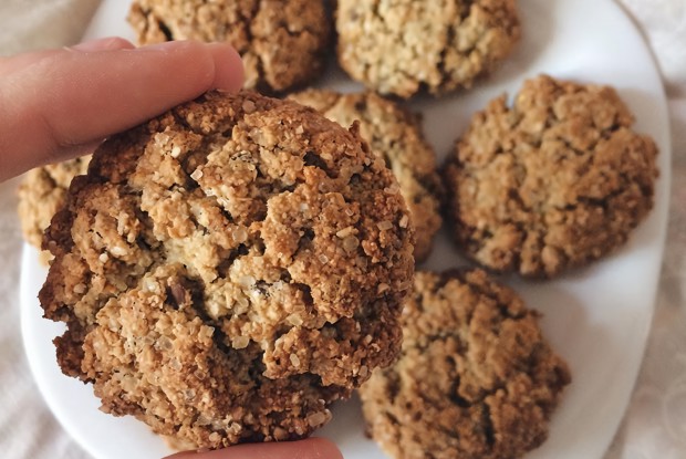 Овсяно-рисовое печенье с семенами льна