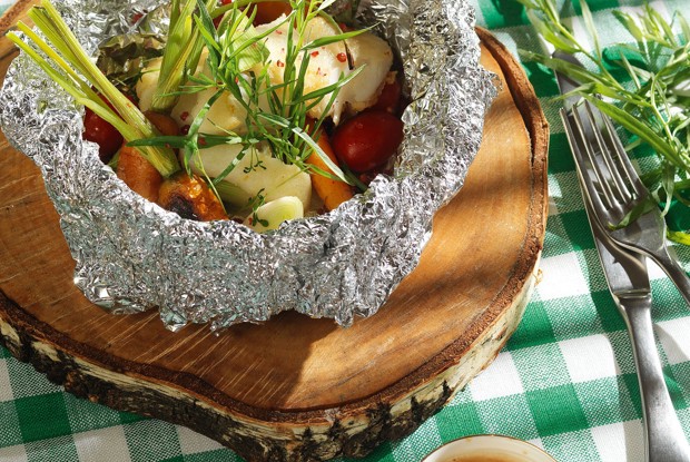Палтус, запеченный в фольге
