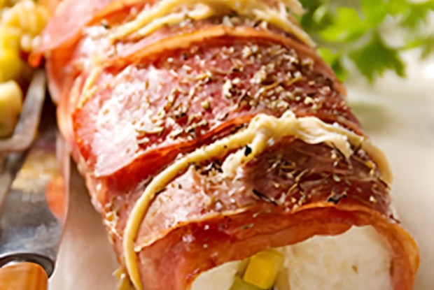 Палтус, запеченный в прошутто