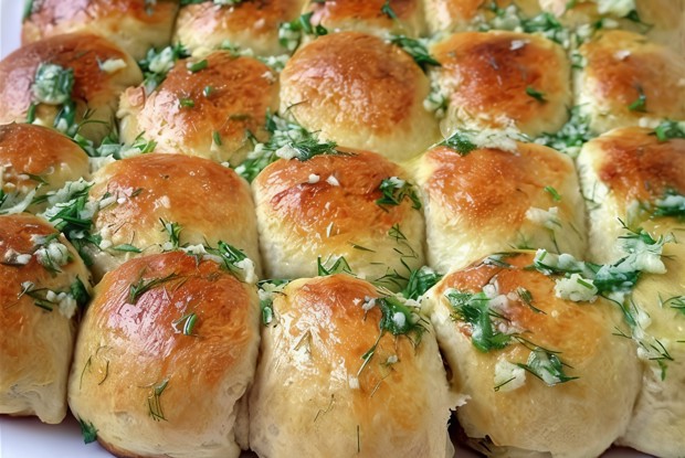 Пампушки с чесночным соусом