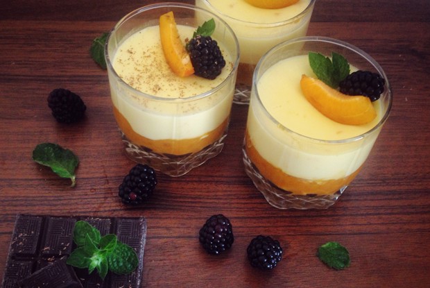 Панна-котта с абрикосами и медом