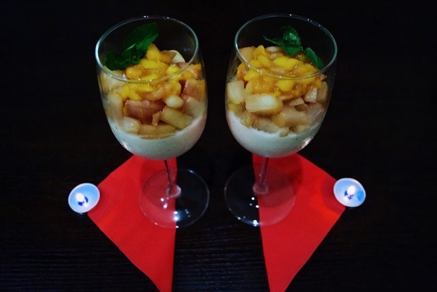 Панна-котта с персиками