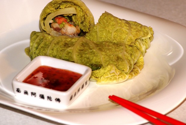 Паровая рыба с креветками