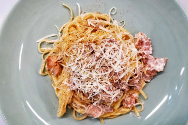 Паста карбонара с трюфелем