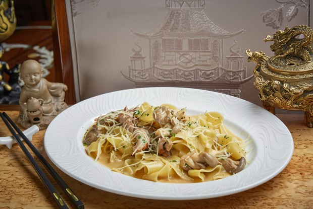 Паста папарделли с телятиной и грибами