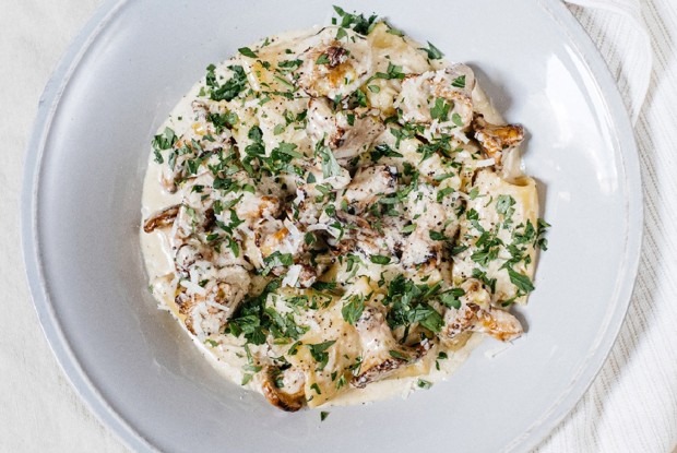 Паста с лисичками в сливочном соусе