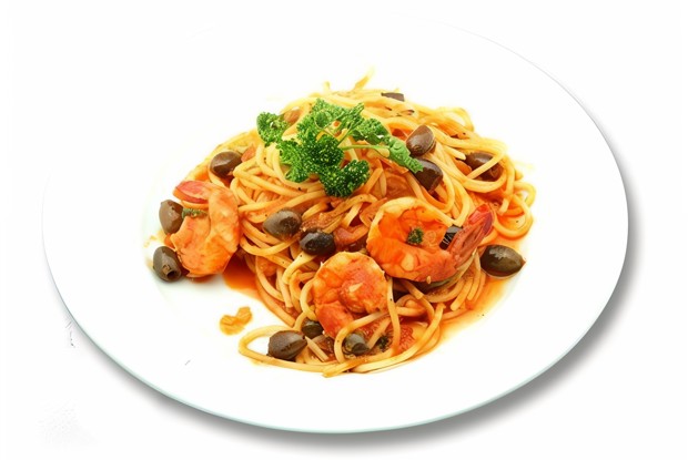 Паста с мидиями и креветками в медовом соусе