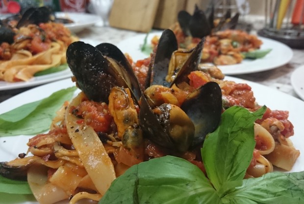 Паста с мидиями