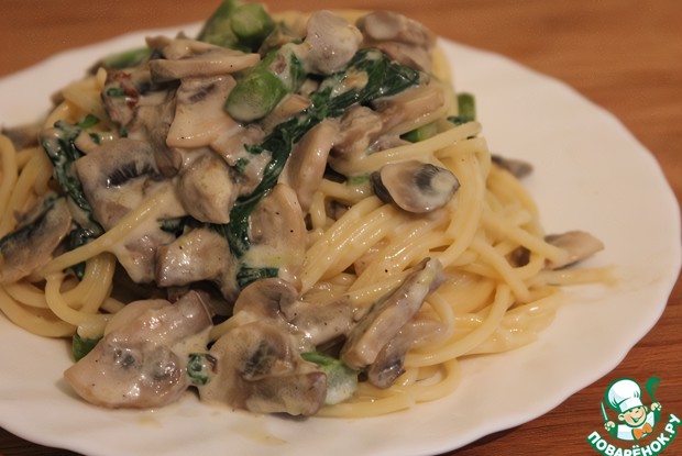 Паста с шампиньонами