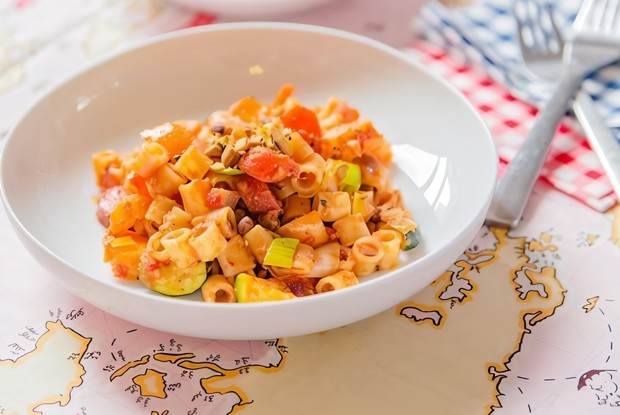 Паста с запеченными овощами