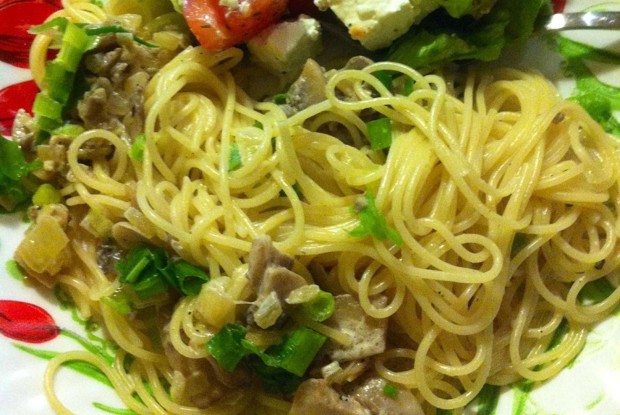 Паста в сливочно-грибном соусе