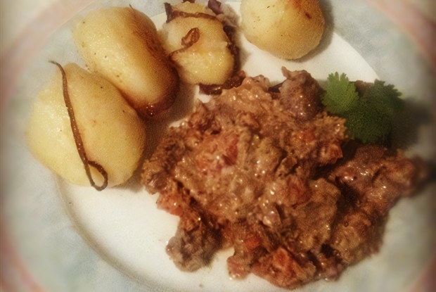 Печень кролика в сливочном соусе