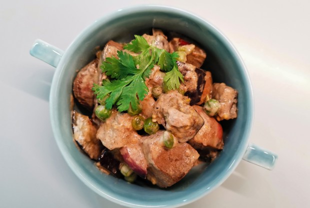 Печень с овощами